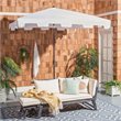 Safavieh Zimmerman 7.5ft Square Metal/Polyester Market Umbrella in White