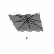 Safavieh Zimmerman 7.5ft Square Metal/Polyester Market Umbrella in White