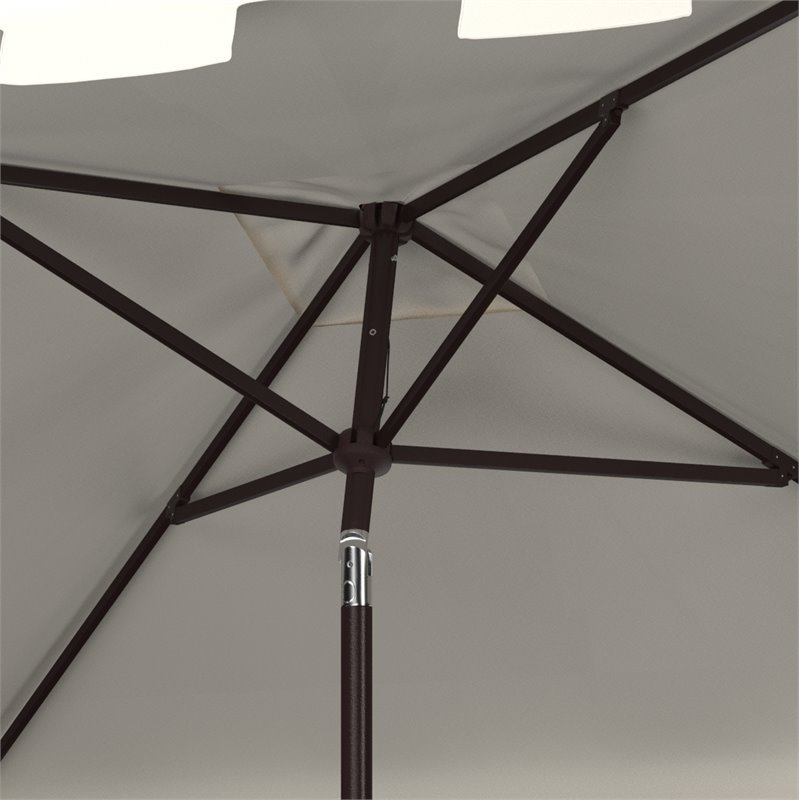 Safavieh Zimmerman 7.5ft Square Metal/Polyester Market Umbrella in White