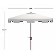 Safavieh Zimmerman 7.5ft Square Metal/Polyester Market Umbrella in White