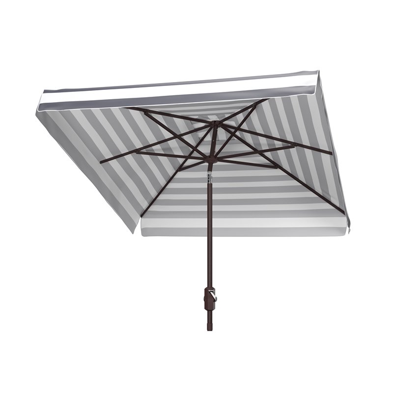 Safavieh Elsa Fashion Line 7.5ft Square Metal/Polyester Umbrella in Black/White