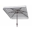 Safavieh Elsa Fashion Line 7.5ft Square Metal/Polyester Umbrella in Black/White