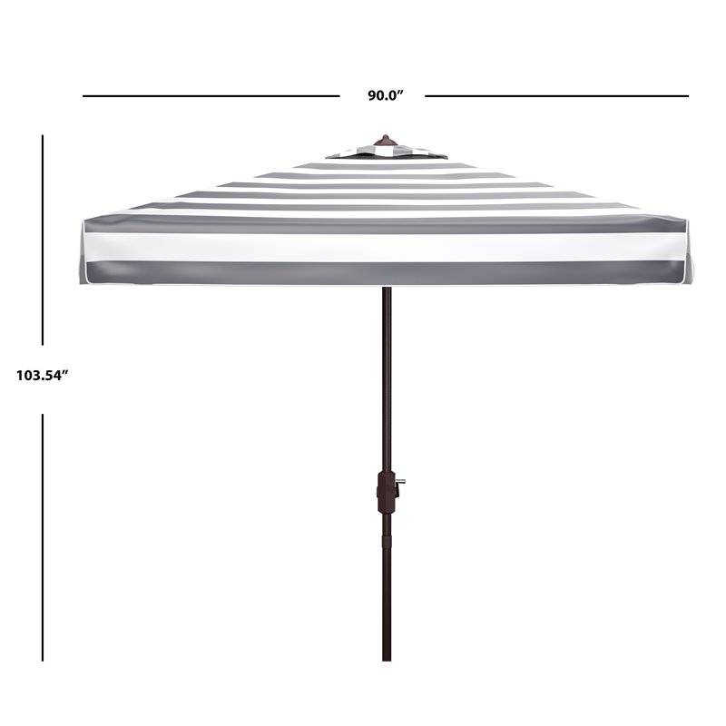 Safavieh Elsa Fashion Line 7.5ft Square Metal/Polyester Umbrella in Black/White