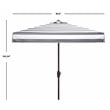 Safavieh Elsa Fashion Line 7.5ft Square Metal/Polyester Umbrella in Black/White