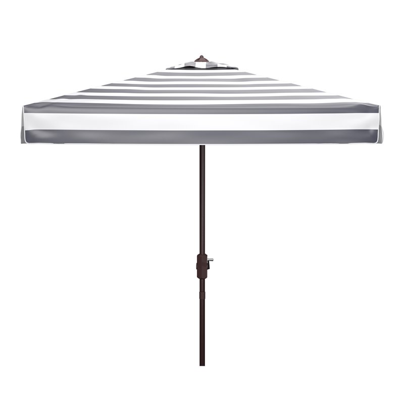 Safavieh Elsa Fashion Line 7.5ft Square Metal/Polyester Umbrella in Black/White