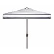 Safavieh Elsa Fashion Line 7.5ft Square Metal/Polyester Umbrella in Black/White