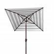 Safavieh Iris Fashion Line 7.5ft Square Metal/Polyester Umbrella in Navy/White