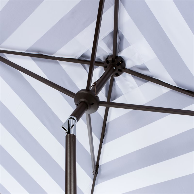 Safavieh Iris Fashion Line 7.5ft Square Metal/Polyester Umbrella in Navy/White
