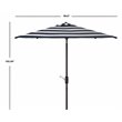 Safavieh Iris Fashion Line 7.5ft Square Metal/Polyester Umbrella in Navy/White