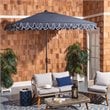 Safavieh Elegant Valance 7.5ft Square Metal/Polyester Umbrella in Navy/White