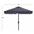 Safavieh Elegant Valance 7.5ft Square Metal/Polyester Umbrella in Navy/White