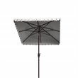 Safavieh Elegant Valance 7.5ft Square Metal/Polyester Umbrella in Beige/White