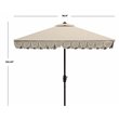 Safavieh Elegant Valance 7.5ft Square Metal/Polyester Umbrella in Beige/White