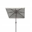Safavieh Elegant Valance 7.5ft Square Metal/Polyester Umbrella in White/Black