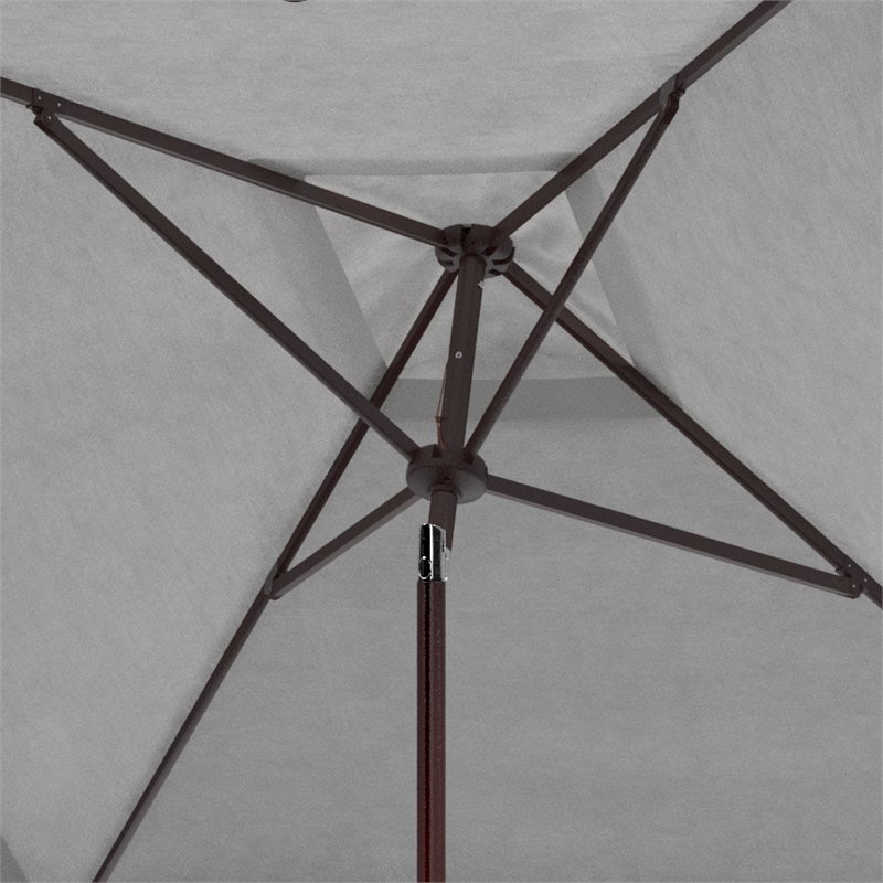 Safavieh Elegant Valance 7.5ft Square Metal/Polyester Umbrella in White/Black