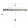 Safavieh Elegant Valance 7.5ft Square Metal/Polyester Umbrella in White/Black