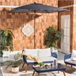 Safavieh Athens 7.5ft Square Crank Metal/Polyester Umbrella in Navy/White