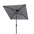 Safavieh Athens 7.5ft Square Crank Metal/Polyester Umbrella in Navy/White