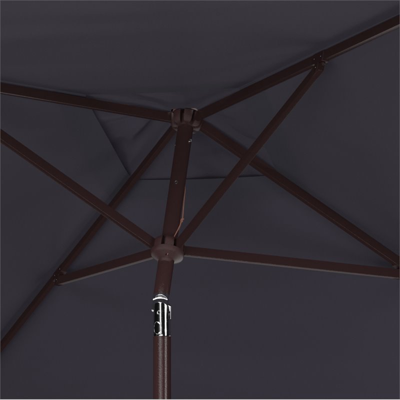 Safavieh Athens 7.5ft Square Crank Metal/Polyester Umbrella in Navy/White