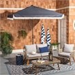 Safavieh Milan Fringe 7.5ft Square Metal/Polyester Market Umbrella in Navy