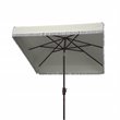 Safavieh Milan Fringe 7.5ft Square Metal/Polyester Market Umbrella in White