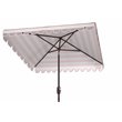 Safavieh Vienna 7.5ft Square Crank Metal/Polyester Umbrella in Gray and White