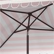 Safavieh Vienna 7.5ft Square Crank Metal/Polyester Umbrella in Gray and White