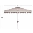 Safavieh Vienna 7.5ft Square Crank Metal/Polyester Umbrella in Gray and White