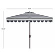 Safavieh Vienna 7.5ft Square Crank Metal/Polyester Umbrella in Navy and White