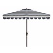Safavieh Vienna 7.5ft Square Crank Metal/Polyester Umbrella in Navy and White
