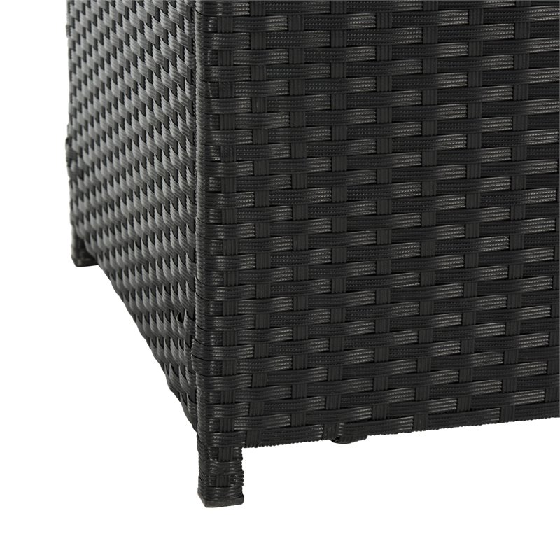 Safavieh Cosima Contemporary Wood Outdoor Cushion Box in Black