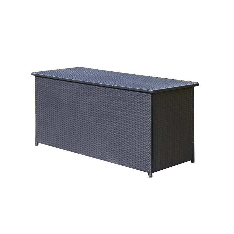 Safavieh Cosima Contemporary Wood Outdoor Cushion Box in Black