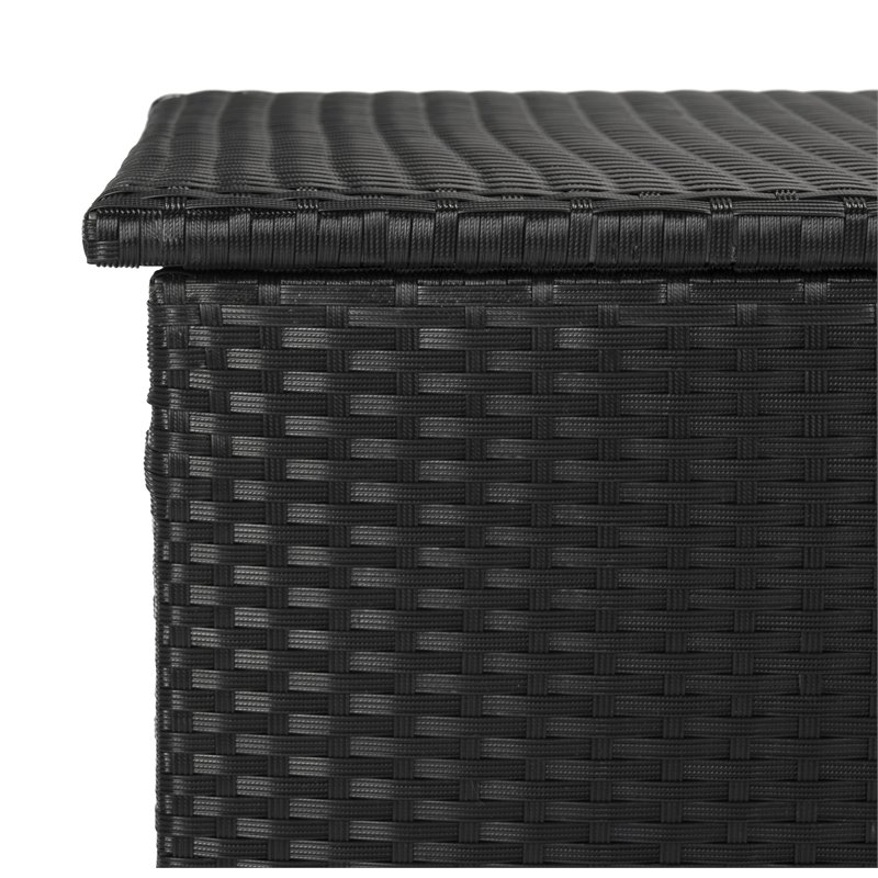 Safavieh Cosima Contemporary Wood Outdoor Cushion Box in Black