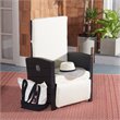 Safavieh Herdla Rattan/Steel Outdoor Recliner Chair in Black and Beige
