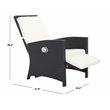 Safavieh Herdla Rattan/Steel Outdoor Recliner Chair in Black and Beige