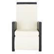Safavieh Herdla Rattan/Steel Outdoor Recliner Chair in Black and Beige