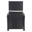 Safavieh Herdla Rattan/Steel Outdoor Recliner Chair in Black and Beige