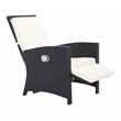Safavieh Herdla Rattan/Steel Outdoor Recliner Chair in Black and Beige