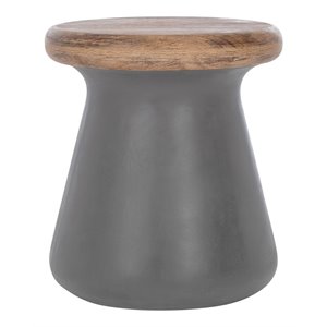 Safavieh Button 18.1&quot Modern Concrete Indoor/Outdoor Accent Table in Dark Gray