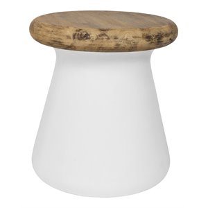 Safavieh Button 18.1&quot Modern Concrete Indoor/Outdoor Accent Table in Ivory