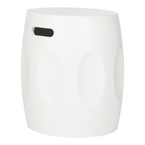 Safavieh Zuri 17.7&quot Round Modern Concrete Indoor/Outdoor Accent Table in Ivory