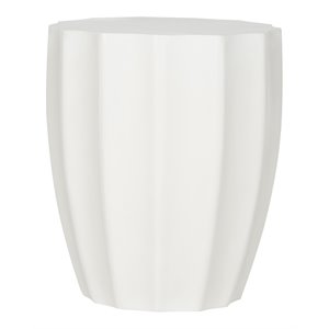 Safavieh Jaslyn 17.7&quot Round Modern Concrete Indoor/Outdoor Accent Table in Ivory