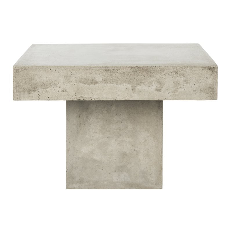 Safavieh Tallen Concrete Indoor/Outdoor Coffee Table in Dark Gray