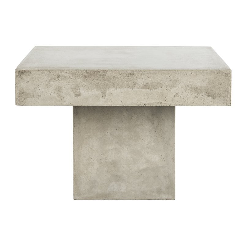 Safavieh Tallen Concrete Indoor/Outdoor Coffee Table in Dark Gray