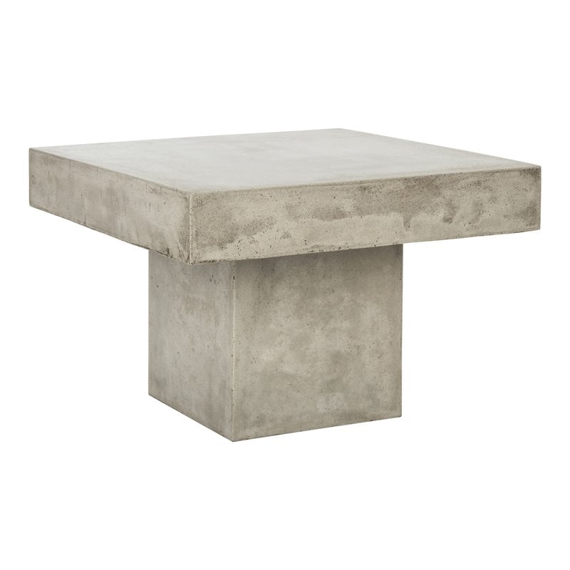 Safavieh Tallen Concrete Indoor/Outdoor Coffee Table in Dark Gray
