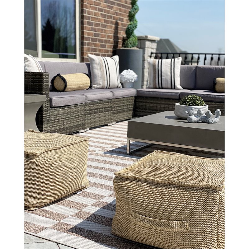 Safavieh Eartha Concrete Indoor/Outdoor Coffee Table in Dark Gray