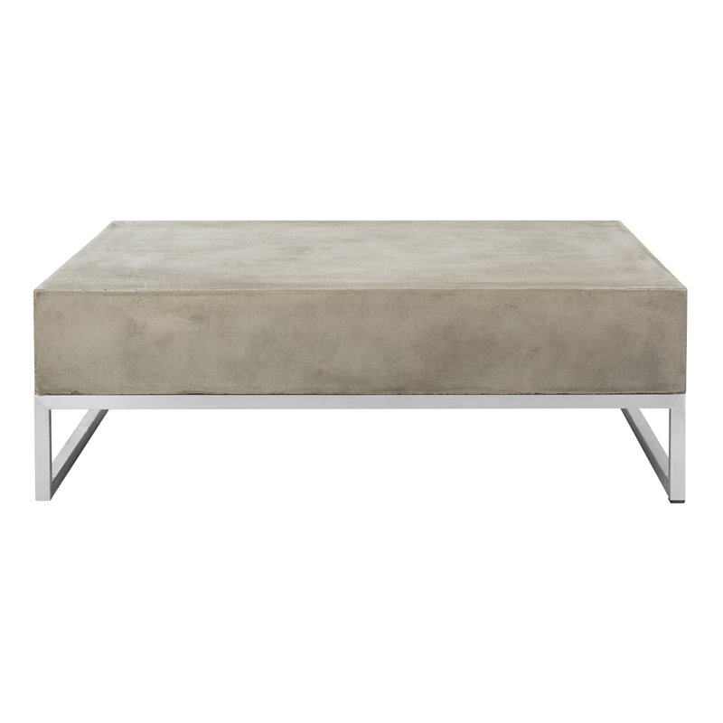 Safavieh Eartha Concrete Indoor/Outdoor Coffee Table in Dark Gray