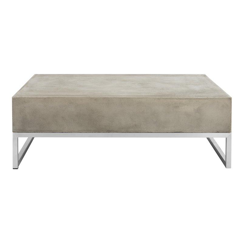 Safavieh Eartha Concrete Indoor/Outdoor Coffee Table in Dark Gray