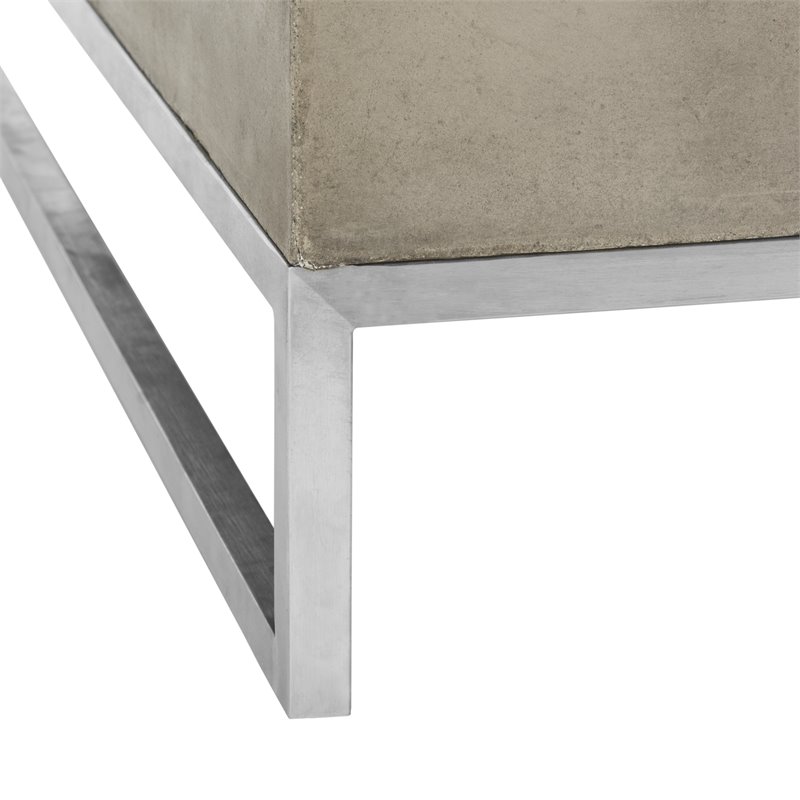 Safavieh Eartha Concrete Indoor/Outdoor Coffee Table in Dark Gray