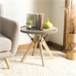 Safavieh Farmond Concrete/Wood Indoor/Outdoor Side Table in Dark Gray